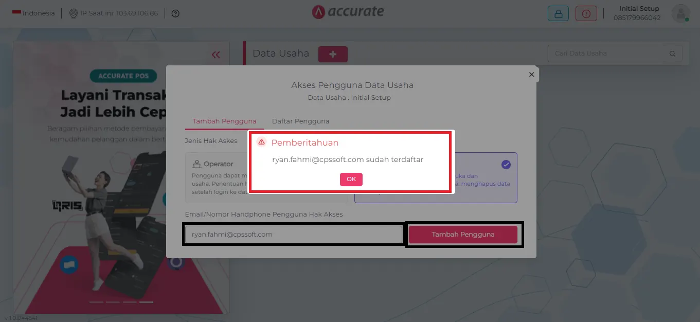 tambah pengguna Accurate Online